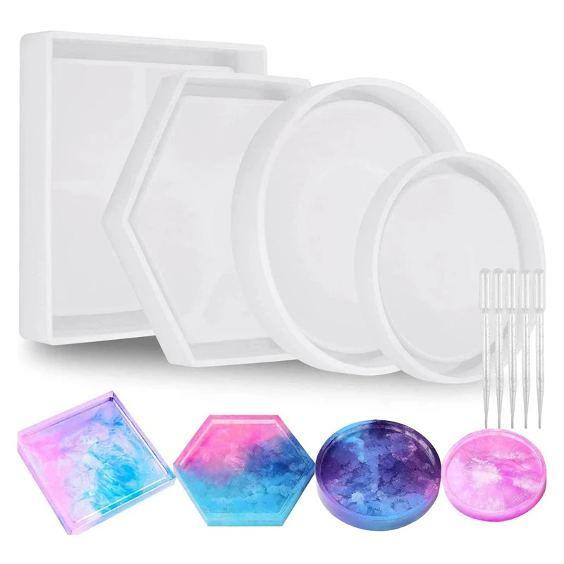 Resin Coaster Silicone Mold Casting Kit, Square Hexagon Round Hexagon For DIY Handmade
Resin Coaster Silicone Mold Casting Kit, Square Hexagon Round Hexagon For DIY Handmade