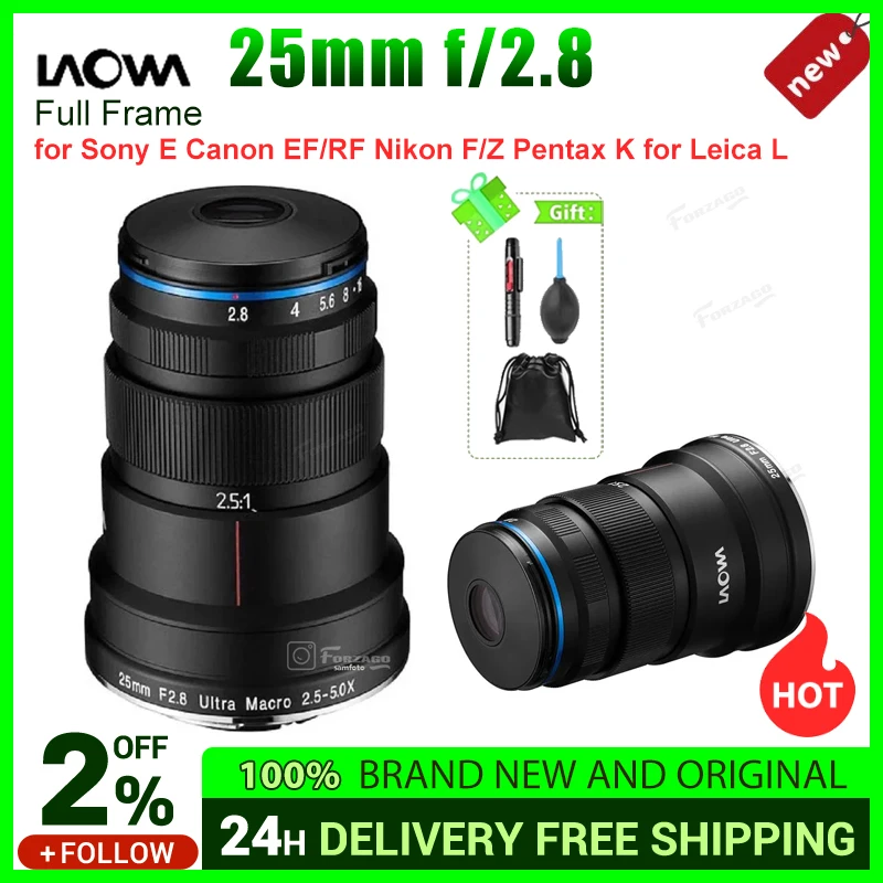 Объектив для Sony E Canon EF/RF Nikon f/Z Pentax K Leica L Mount 25 мм F/2,8 2,5-5X
Объектив для Sony E Canon EF/RF Nikon f/Z Pentax K Leica L Mount 25 мм F/2,8 2,5-5X