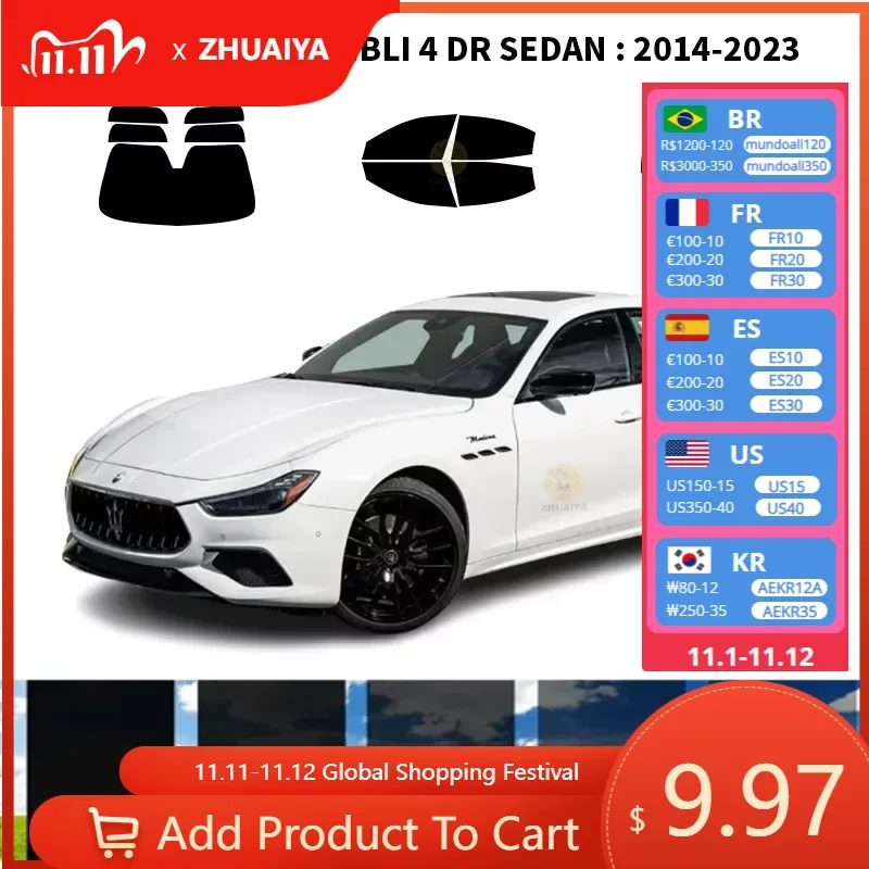 Нанокерамическая Автомобильная УФ-пленка Precut для окон, автомобильная оконная пленка для MASERATI ghiдоступ 4 DR SEDAN 2014-2023
Нанокерамическая Автомобильная УФ-пленка Precut для окон, автомобильная оконная пленка для MASERATI ghiдоступ 4 DR SEDAN 2014-2023