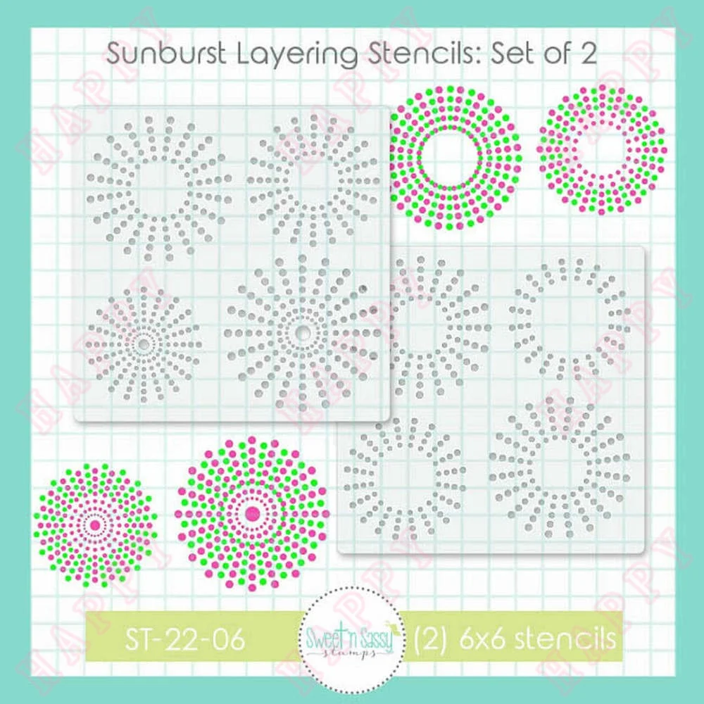 2022 Sweet 'n Sassy Sunburst Layering Stencils Set Diy Greeting Cards Scrapbooking Album Diary Paper Decoration Coloring Molds
2022 Sweet 'n Sassy Sunburst Layering Stencils Set Diy Greeting Cards Scrapbooking Album Diary Paper Decoration Coloring Molds