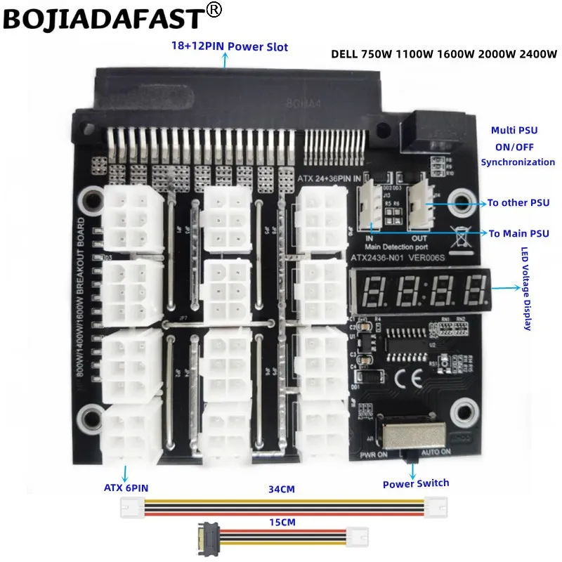 12 X 6Pin Server PSU Breakout Board Synchronization For DELL 750W 1100W 1600W 2000W 2400W
12 X 6Pin Server PSU Breakout Board Synchronization For DELL 750W 1100W 1600W 2000W 2400W