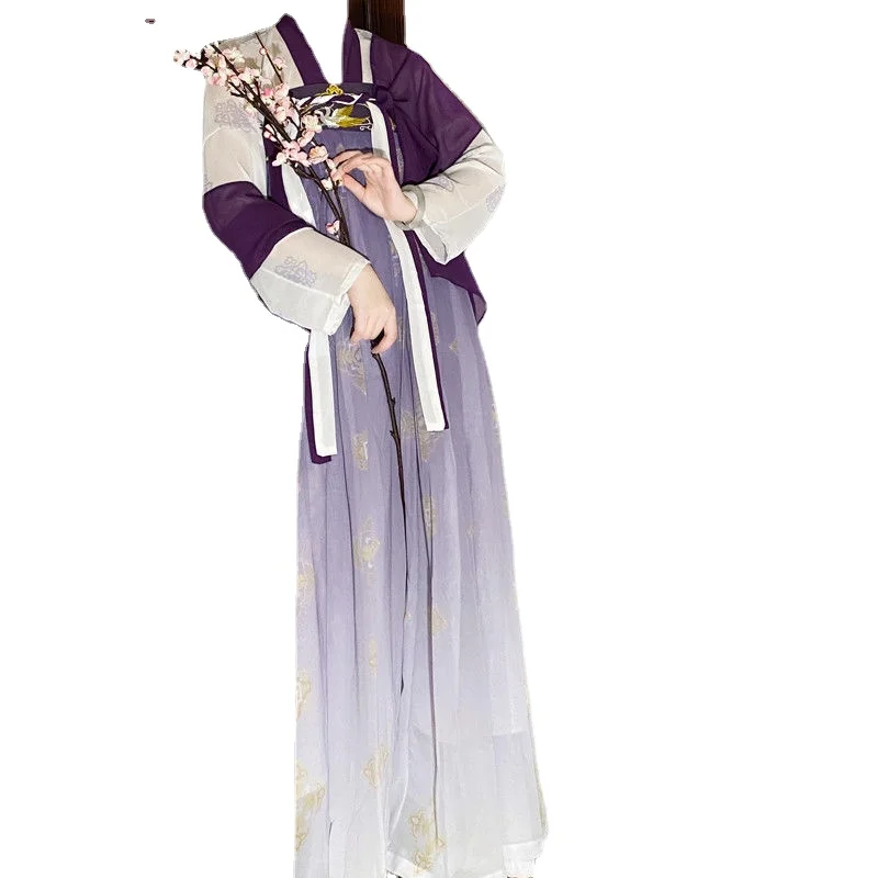 Tang Style, A Full Set of Hanfu Women In Spring and Summer, Is Printed with A Double Breasted Skirt.
Tang Style, A Full Set of Hanfu Women In Spring and Summer, Is Printed with A Double Breasted Skirt.