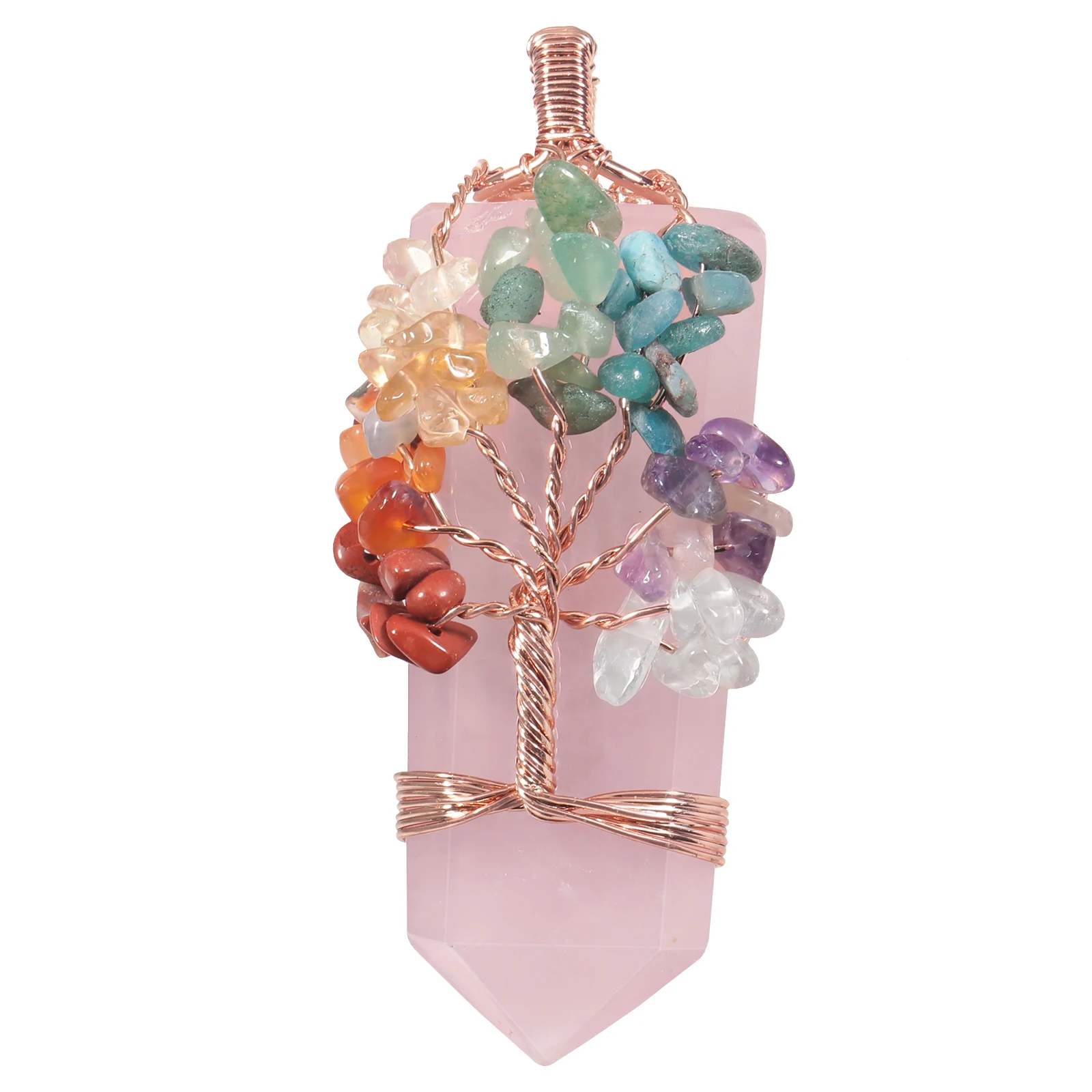 Natural Healing Rose Quartz Faceted Crystal Hexagons Pendant Handmade Wrapped Bronze Wire Rubble 7 Chakras Tree Of Life Jewelry
Natural Healing Rose Quartz Faceted Crystal Hexagons Pendant Handmade Wrapped Bronze Wire Rubble 7 Chakras Tree Of Life Jewelry