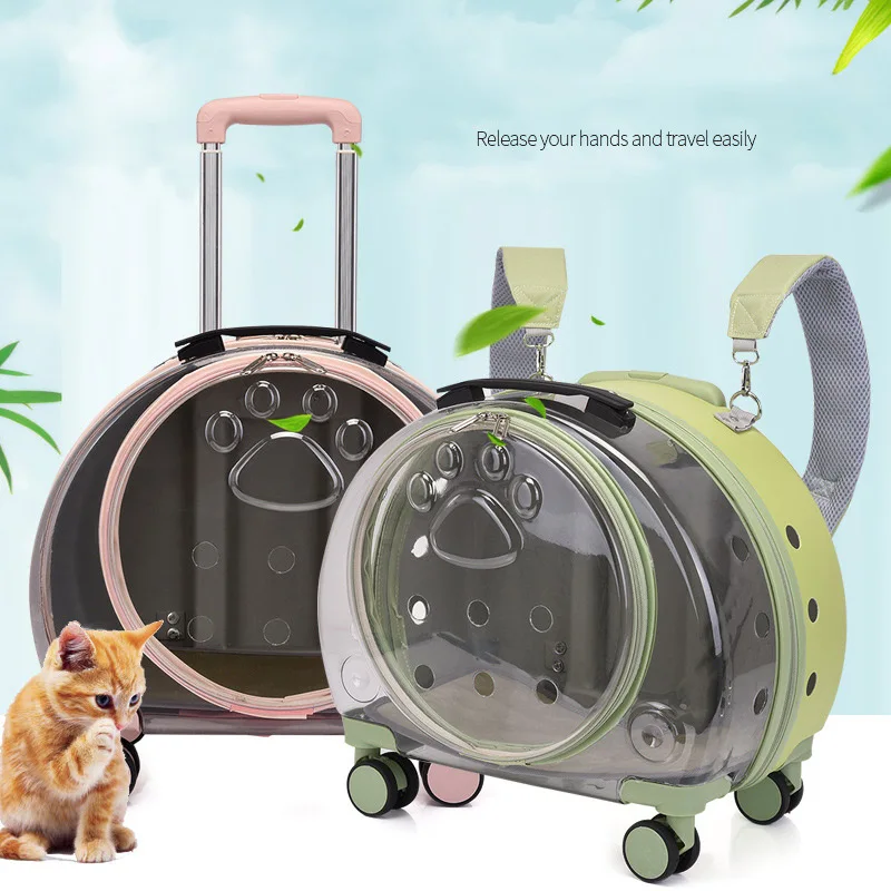 2022 Clear Cat Suitcase with Wheels Plastic Carrying Transparent Pet Dog Cat Trolley Suitcase Luggage Pet Outdoor Backpack
2022 Clear Cat Suitcase with Wheels Plastic Carrying Transparent Pet Dog Cat Trolley Suitcase Luggage Pet Outdoor Backpack