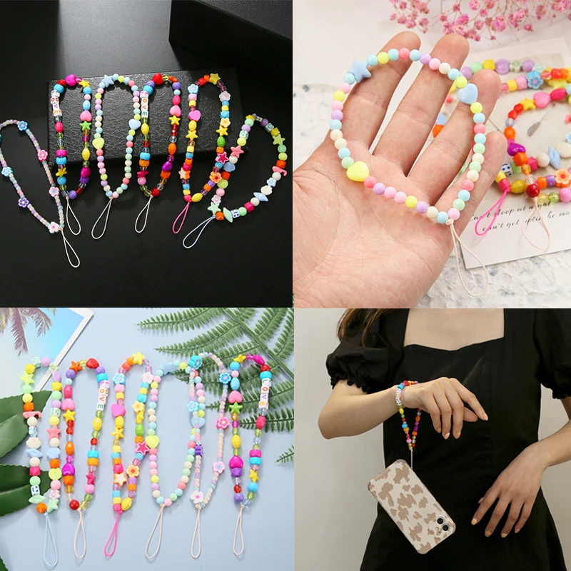 Colorful Mobile Phone Strap Flower Letter Love Lanyard Cartoon Cute DIY Beaded Charms Bracelet Key Chain for Cellphone Strap
Colorful Mobile Phone Strap Flower Letter Love Lanyard Cartoon Cute DIY Beaded Charms Bracelet Key Chain for Cellphone Strap