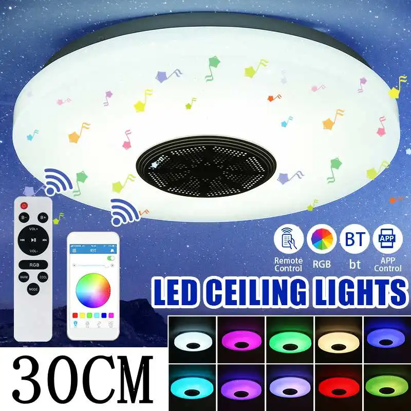 220V Modern RGB LED Ceiling Light Home Lighting Remote APP Control bluetooth Speaker Music Light Bedroom Smart Ceiling Lamp
220V Modern RGB LED Ceiling Light Home Lighting Remote APP Control bluetooth Speaker Music Light Bedroom Smart Ceiling Lamp