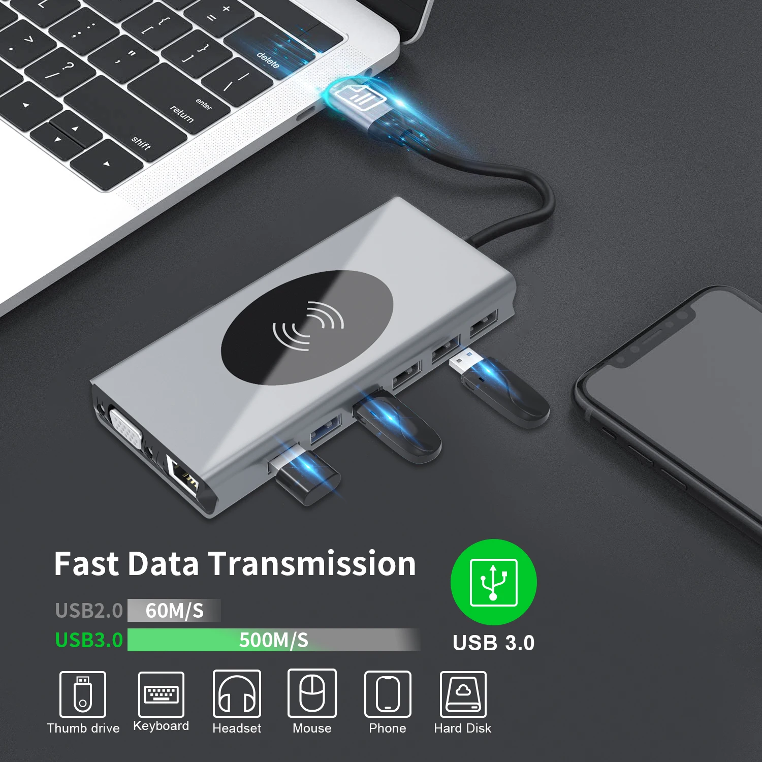 Адаптер usb-хаб 4K HDMI USB C к RJ45 USB 3,0 PD 100 Вт док-станция для MacBook Pro Air M2 M1 USB-C Type C 3,1 Разветвитель USB C HUB
Адаптер usb-хаб 4K HDMI USB C к RJ45 USB 3,0 PD 100 Вт док-станция для MacBook Pro Air M2 M1 USB-C Type C 3,1 Разветвитель USB C HUB