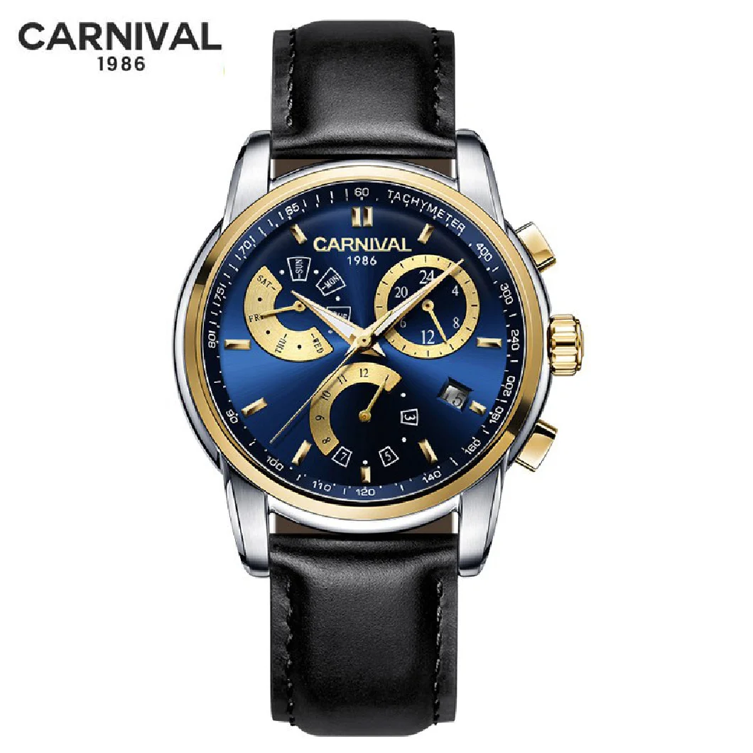 CARNIVAL Mens Watches Top Brand Luxury Automatic Mechanical WristWatches Business Fashio Male Watch Man Gift Waterproof Clock
CARNIVAL Mens Watches Top Brand Luxury Automatic Mechanical WristWatches Business Fashio Male Watch Man Gift Waterproof Clock
