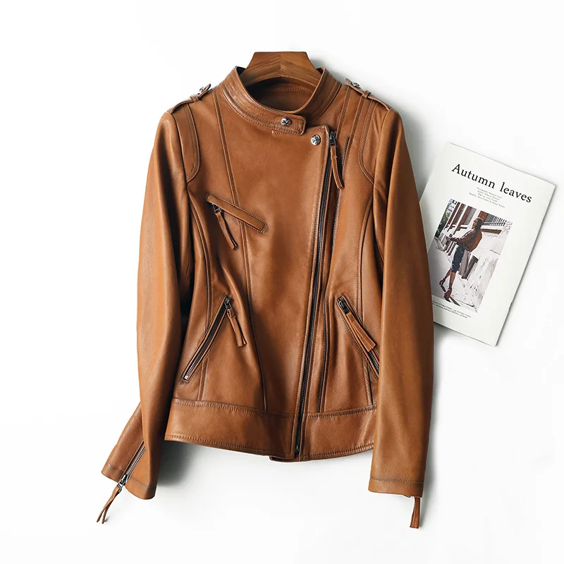 New Women Genuine Leather Autumn Coats Female Black Leather Basic Coats Motor Biker Jackets Ladies Streetwear Outerwear G515
New Women Genuine Leather Autumn Coats Female Black Leather Basic Coats Motor Biker Jackets Ladies Streetwear Outerwear G515