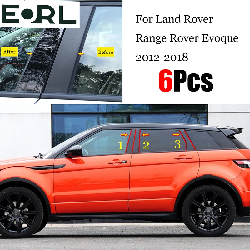 New Hot 6PCS Gloss Black Polished Pillar Posts For Land Rover Range Rover Evoque 2012 - 2018 Window Trim Cover BC Column Sticker 
New Hot 6PCS Gloss Black Polished Pillar Posts For Land Rover Range Rover Evoque 2012 - 2018 Window Trim Cover BC Column Sticker