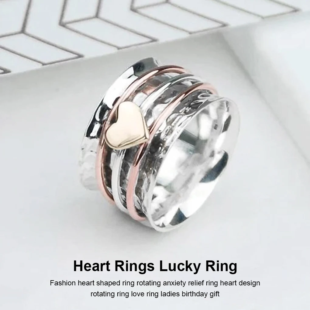 Romantic Rotation Heart Rings Wedding Fashion Ring Ladies Bridesmaid Jewelry Girlfriend Festival Presents Size 6-11
Romantic Rotation Heart Rings Wedding Fashion Ring Ladies Bridesmaid Jewelry Girlfriend Festival Presents Size 6-11