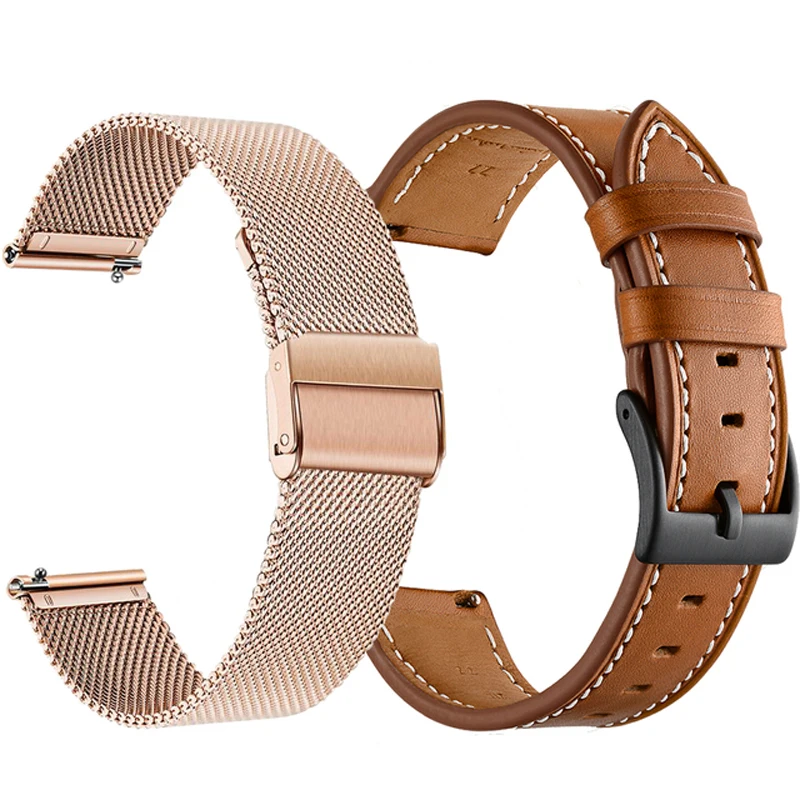

Quick Release Leather Watchband For Samsung Galaxy Watch 46mm SM-R800 Band Strap For Samsung 42 SM-R810 Wristband