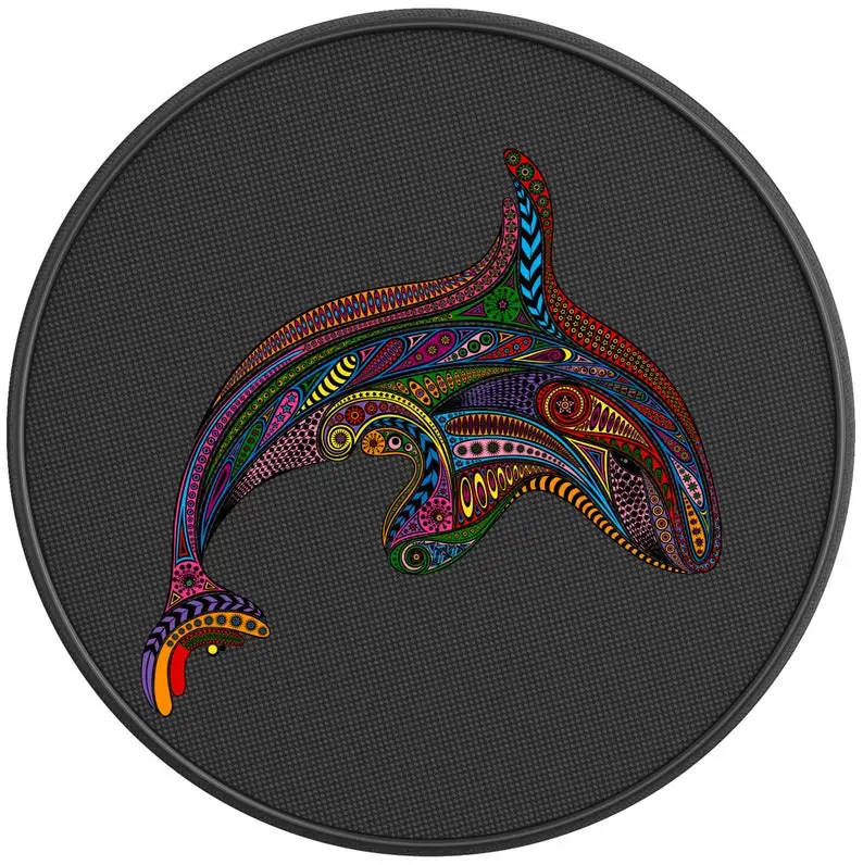 

Colorful Killer Whale Girl Tire Cover-Fits Jeep Wrangler, Ford Bronco, RV, Camper, Trailer & Any SUV