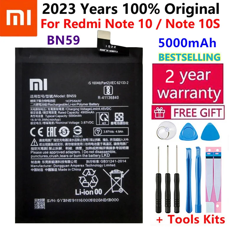 100% Original High Quality New BN59 5000mAh Battery For Xiaomi Redmi Note10 Note 10 Pro 10S Note 10pro Global Batteries Tools
100% Original High Quality New BN59 5000mAh Battery For Xiaomi Redmi Note10 Note 10 Pro 10S Note 10pro Global Batteries Tools