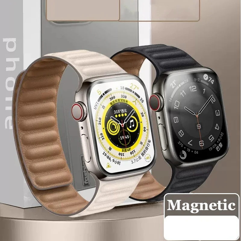 Leather Link Strap For Apple watch 7/8 band 44mm 45mm 41mm 40mm 42mm 38mm bracelet iWatch Series 3 5 4 SE 6 7 8 Ultra 49mm
Leather Link Strap For Apple watch 7/8 band 44mm 45mm 41mm 40mm 42mm 38mm bracelet iWatch Series 3 5 4 SE 6 7 8 Ultra 49mm