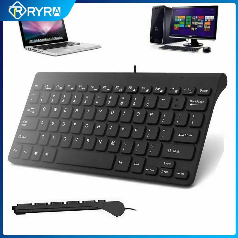 

RYRA USB 2.0 78 Keys Keyboard Ultra Slim Mini Size Wired Gaming Keyboards With Multimedia For Tablet Desktop PC Laptop 78 Keys