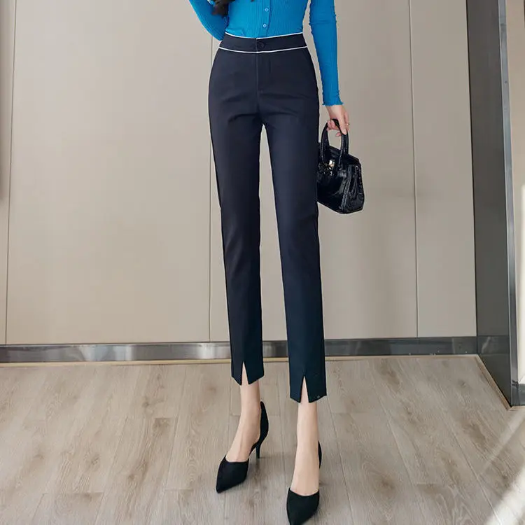 2022 Spring Autumn Women's New High Waist Casual Pants Female Solid Color Suit Ankle-Length Pants Ladies Split Pencil Pants I294
2022 Spring Autumn Women's New High Waist Casual Pants Female Solid Color Suit Ankle-Length Pants Ladies Split Pencil Pants I294