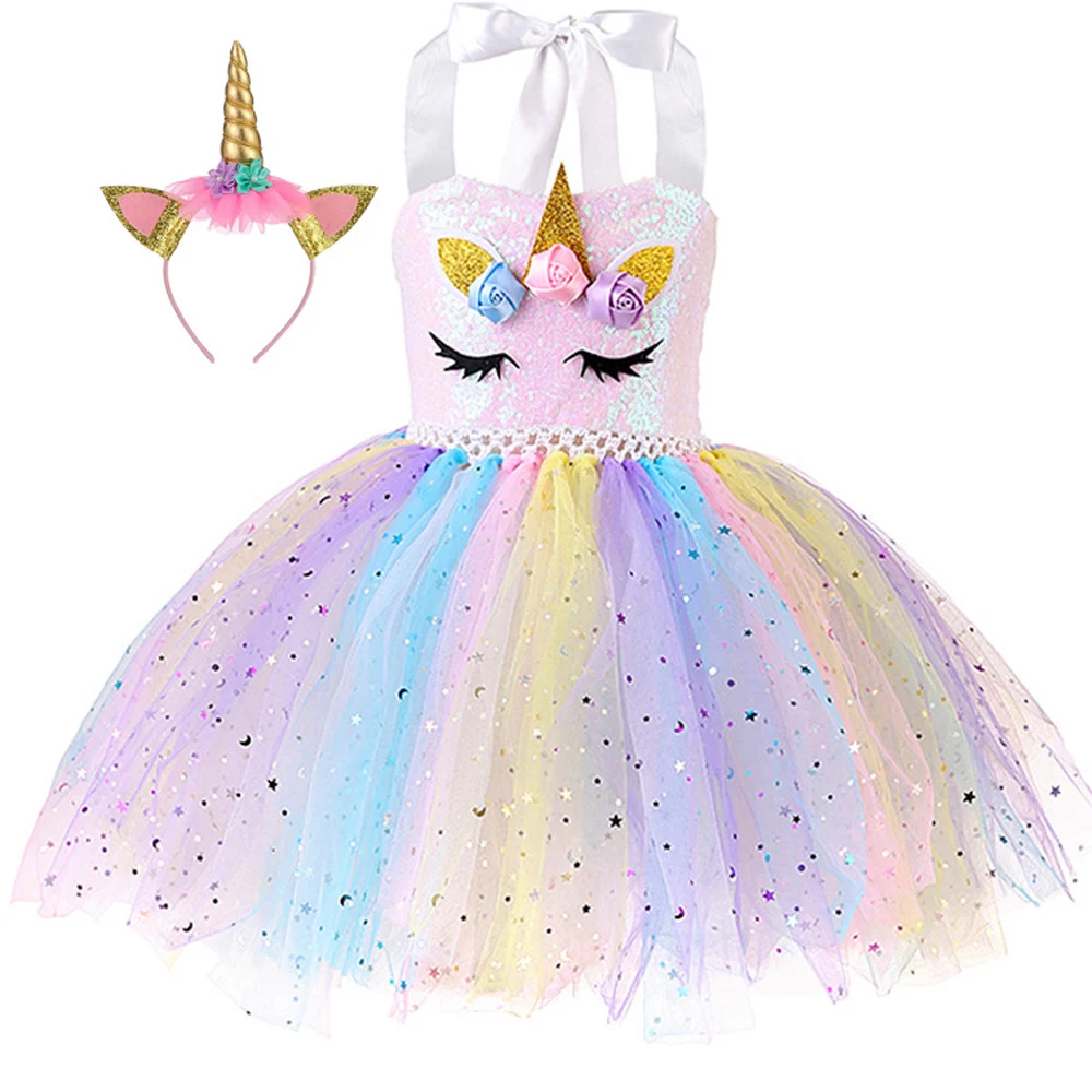 VigoAnne 2022 Glitter Girl Halter Unicorn Dress Headband Toddler Baby Girl Unicorns Tulle Birthday Dresses Kid Clothes 3-8 Years
VigoAnne 2022 Glitter Girl Halter Unicorn Dress Headband Toddler Baby Girl Unicorns Tulle Birthday Dresses Kid Clothes 3-8 Years