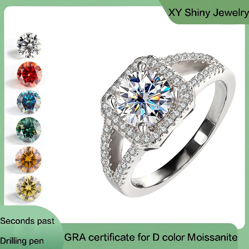 1ct Certified Color Moissanite Ring Sterling Silver Women's Rings 925 Genuine For Women Luxury Tous Genuine Jewelry
1ct Certified Color Moissanite Ring Sterling Silver Women's Rings 925 Genuine For Women Luxury Tous Genuine Jewelry