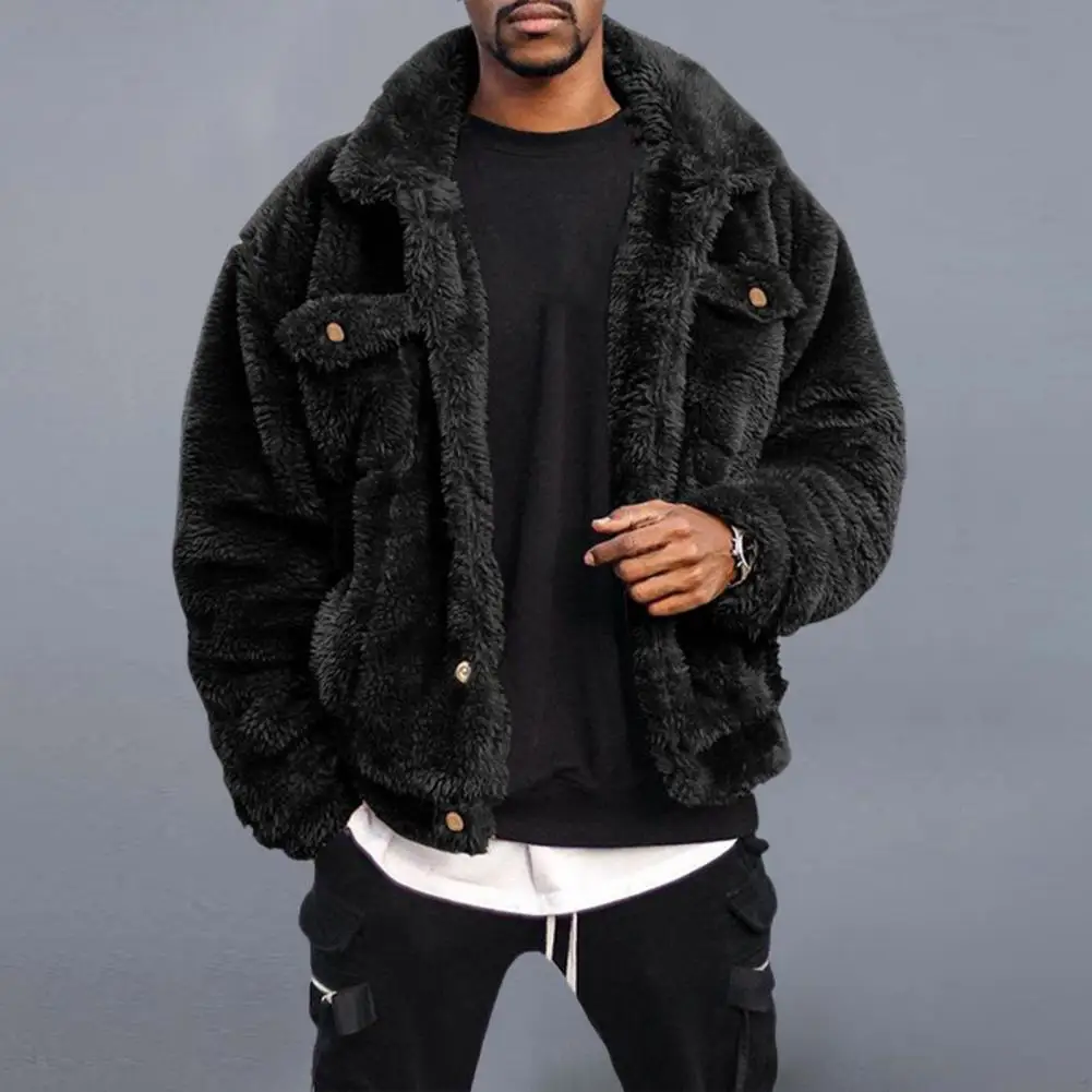 Chic Winter Jacket Simple Fluffy Men Jacket Long Sleeve Thick Men Jacket for Work
Chic Winter Jacket Simple Fluffy Men Jacket Long Sleeve Thick Men Jacket for Work