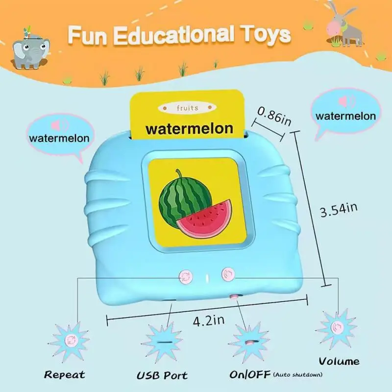 Child Early Education Audio Card Reading Learning English Machine 112Pcs Talking Flash Cards=224 Words 2-6Y Kids Montessori Toys
Child Early Education Audio Card Reading Learning English Machine 112Pcs Talking Flash Cards=224 Words 2-6Y Kids Montessori Toys