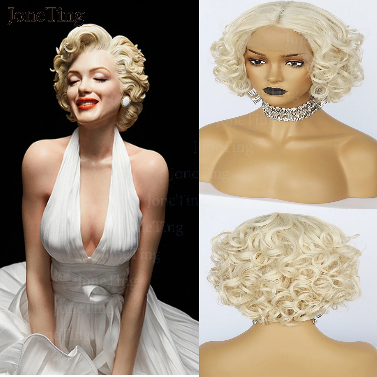 Marilyn Monroe Synthetic Curly Lace Front Wig Blonde Wave Heat Resistant Wigs Bob Curly Blonde Hair Cosplay Party Drag Queen
Marilyn Monroe Synthetic Curly Lace Front Wig Blonde Wave Heat Resistant Wigs Bob Curly Blonde Hair Cosplay Party Drag Queen