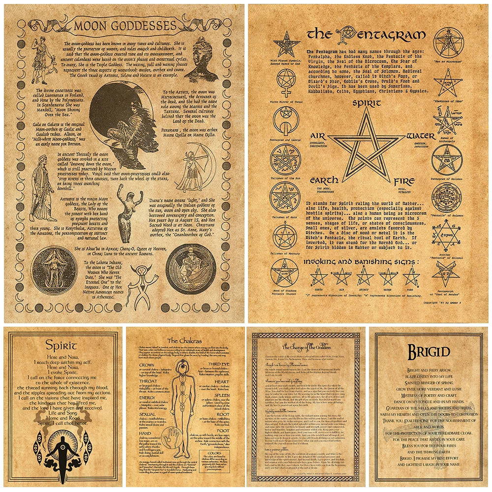 Chakras And Pentagram Witchcraft Vintage Poster And Prints Witch Magic Spirit Wall Art Canvas Painting Home Decoration Unframed
Chakras And Pentagram Witchcraft Vintage Poster And Prints Witch Magic Spirit Wall Art Canvas Painting Home Decoration Unframed