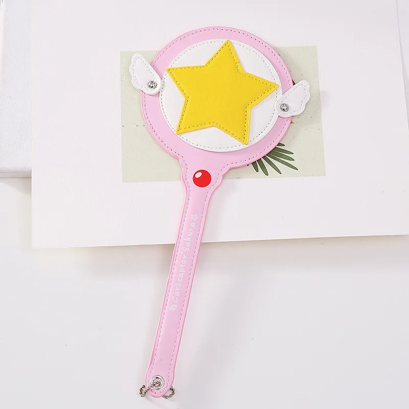 

Cute Anime Card Captor Sakura Card Holder Pink Magic Wand Cosplay Bank ID Holders Bus Subway Card Bag Cover Protective Prop
