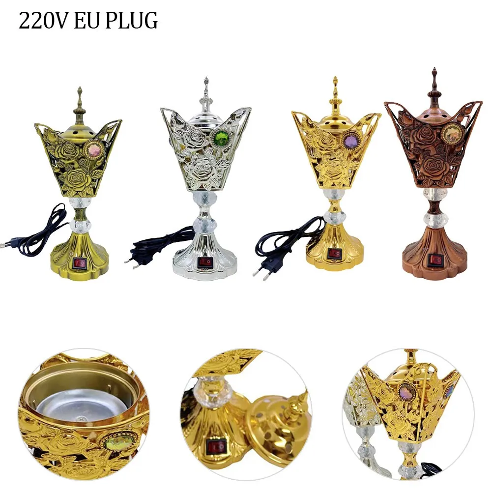 1PCS Electric Incense Burner 4 Color 50-60Hz Arabian Bakhoor EU Plug Gift Mabkhara Metal Oud Bakur Removable Lid 2023 NEW
1PCS Electric Incense Burner 4 Color 50-60Hz Arabian Bakhoor EU Plug Gift Mabkhara Metal Oud Bakur Removable Lid 2023 NEW
