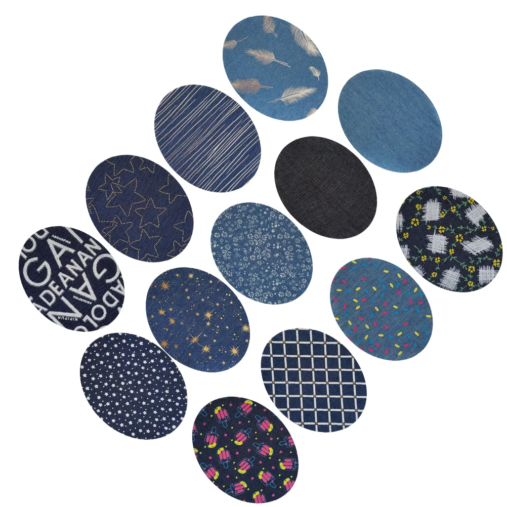 Patches Denim Jeans Patch Iron Clothing Jean Sew Sewing Applique Embroidery Decorative Repairing Clothes Repair Oval Appliques 
Patches Denim Jeans Patch Iron Clothing Jean Sew Sewing Applique Embroidery Decorative Repairing Clothes Repair Oval Appliques