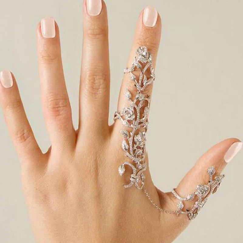 Imixlot New Fashion Crystal Rose Flower Connection Open Finger Ring Women Girls Vintage Punk Floral Chain Link Knuckle Jewelry
Imixlot New Fashion Crystal Rose Flower Connection Open Finger Ring Women Girls Vintage Punk Floral Chain Link Knuckle Jewelry