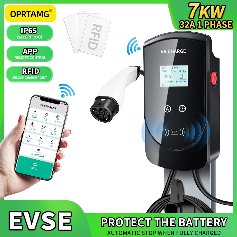 Автомобильное зарядное устройство EVSE Wallbox EV, зарядная станция для электромобиля кВт с кабелем типа 1 32 А, 1-фазное управление приложением SAE ...
Автомобильное зарядное устройство EVSE Wallbox EV, зарядная станция для электромобиля кВт с кабелем типа 1 32 А, 1-фазное управление приложением SAE ...