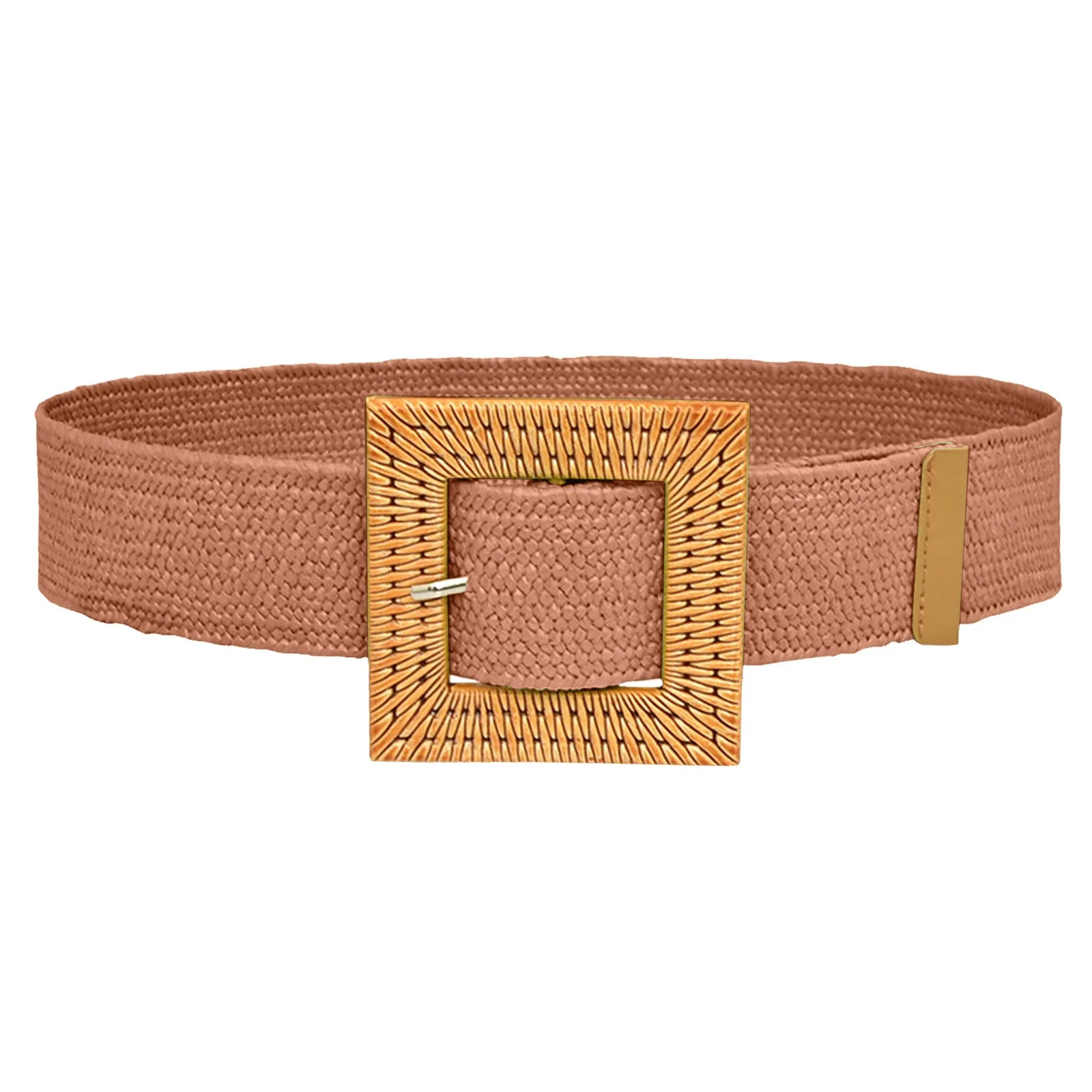 Women Elastic Woven Casual Summer Belt Stretch Skinny Belt With Wooden Buckle Evasion Belt Hope Eye Belt 
Women Elastic Woven Casual Summer Belt Stretch Skinny Belt With Wooden Buckle Evasion Belt Hope Eye Belt
