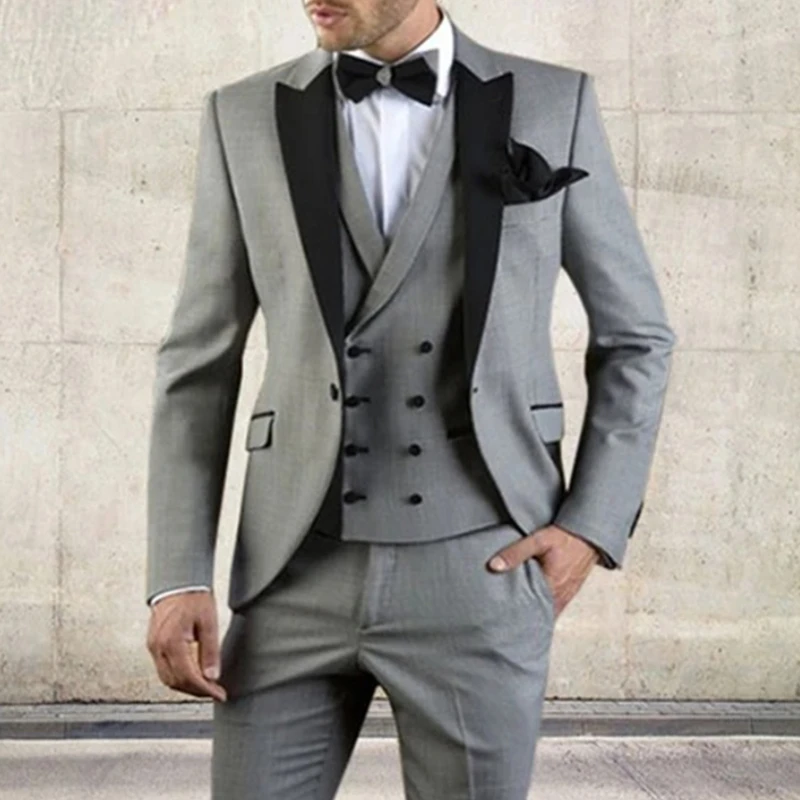 3 Piece Grey Suits For Men Slim Fit Italian Style Groom Wedding Tuxedo Formal Skinny Suit Set Customr Made Business Clothes
3 Piece Grey Suits For Men Slim Fit Italian Style Groom Wedding Tuxedo Formal Skinny Suit Set Customr Made Business Clothes