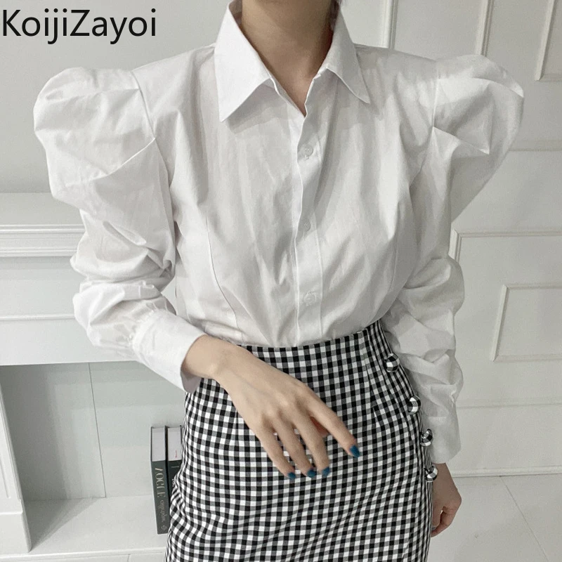 Koijizayoi 2022 Fashion Women White Shirt Office Lady Basic Puff Long Sleeves Turn Down Collar Blouse Single Breasted Tops 2022
Koijizayoi 2022 Fashion Women White Shirt Office Lady Basic Puff Long Sleeves Turn Down Collar Blouse Single Breasted Tops 2022