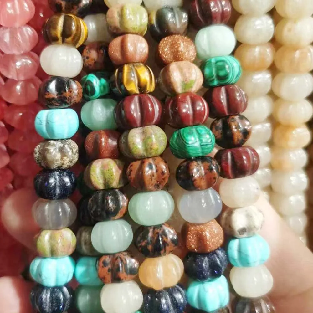 New Natural Semi Precious Stones Pumpkin Shape Middle Hole Beads 8*12MM Hand String Necklace Jewelry Accessories Wholesale 25Pcs
New Natural Semi Precious Stones Pumpkin Shape Middle Hole Beads 8*12MM Hand String Necklace Jewelry Accessories Wholesale 25Pcs