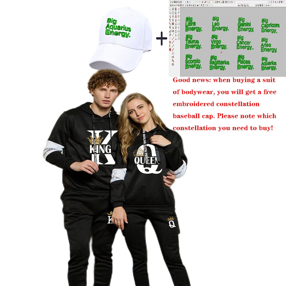 3pcs Couple Tracksuit KING QUEEN Men's Hooded Athletic Casual Suits Dots Hoodies and Sweatpants Set Running Sport Suits
3pcs Couple Tracksuit KING QUEEN Men's Hooded Athletic Casual Suits Dots Hoodies and Sweatpants Set Running Sport Suits