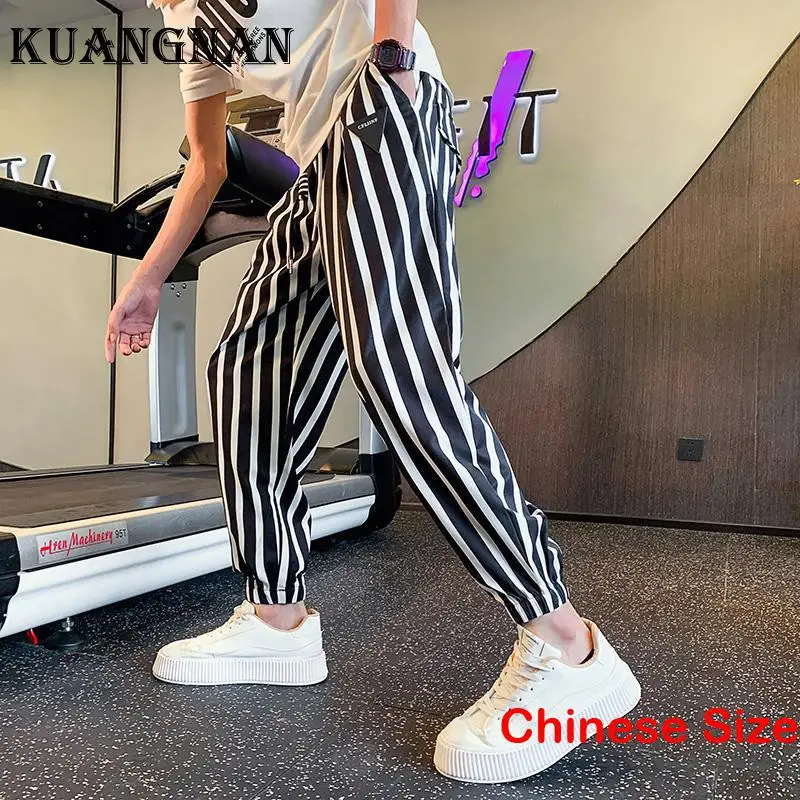 KUANGNAN Ice Silk Striped Pants for Man Wear to Work Sale Sweatpants Male Running Korean Luxury Clothing Japanese Sale 3XL 2023
KUANGNAN Ice Silk Striped Pants for Man Wear to Work Sale Sweatpants Male Running Korean Luxury Clothing Japanese Sale 3XL 2023