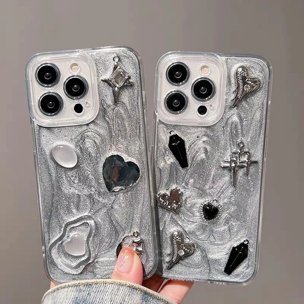 Silver Glitter Crucifix Phone Case For iphone 11 12 13 14 Pro Max 7 8 Plus Crystal Love Heart Chic Soft Silicone Back Cover
Silver Glitter Crucifix Phone Case For iphone 11 12 13 14 Pro Max 7 8 Plus Crystal Love Heart Chic Soft Silicone Back Cover