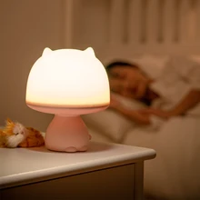 Cute Cat LED Desk Lamp USB Charging Bedroom Lights Newborn Baby Feeding Eye Care Home Children With Sleeping Lamp Night Light