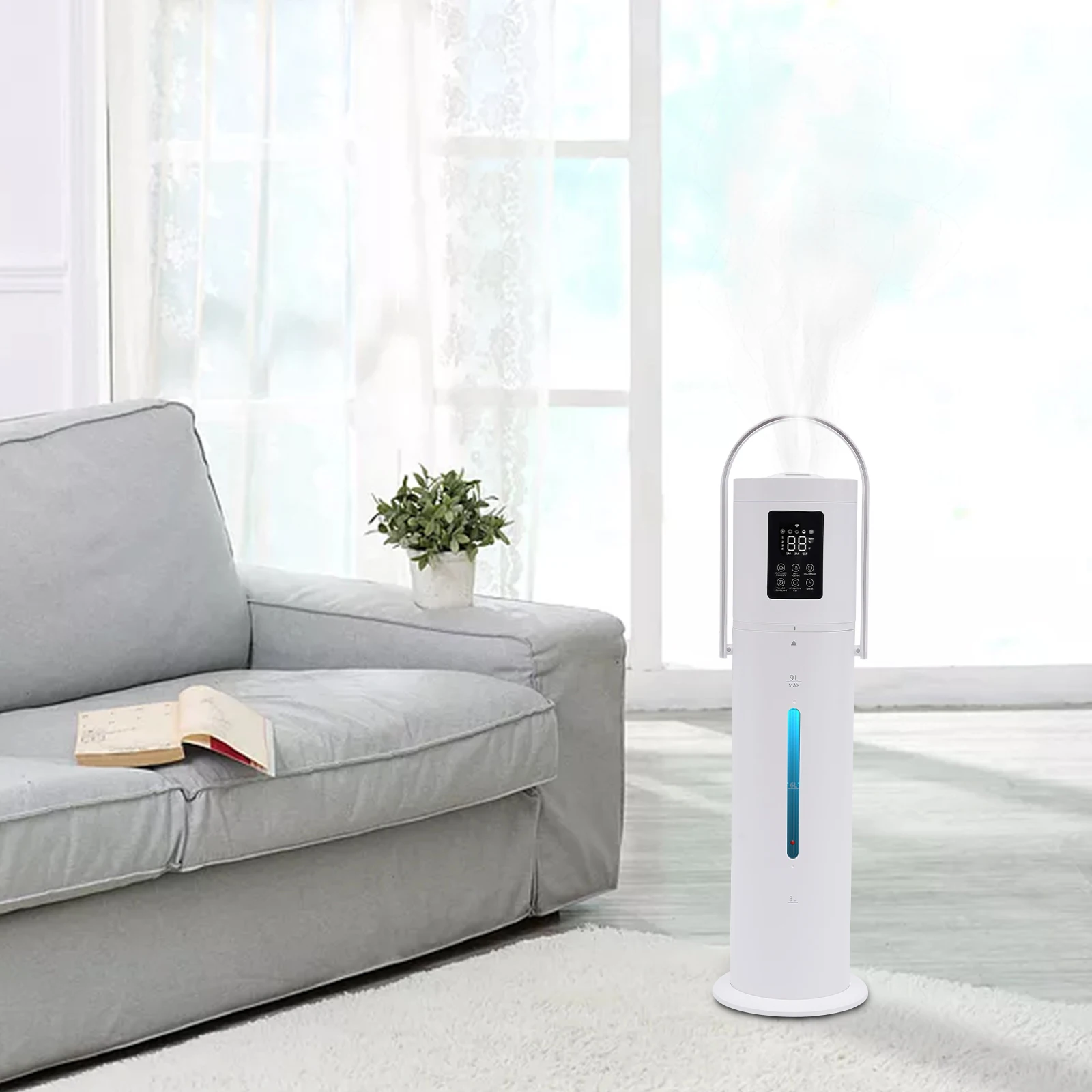 2.38Gallon/9L 30W White Air Humidifier 350ml/H For Large Room Ultrasonic Cool Mist Essential Oil Diffuser With Remote Control
2.38Gallon/9L 30W White Air Humidifier 350ml/H For Large Room Ultrasonic Cool Mist Essential Oil Diffuser With Remote Control
