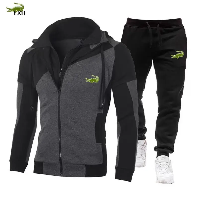 2023 New Men's Double Zipper Brushed Brand Sportswear Two piece Men's Jacket Sweater Pants Set
2023 New Men's Double Zipper Brushed Brand Sportswear Two piece Men's Jacket Sweater Pants Set
