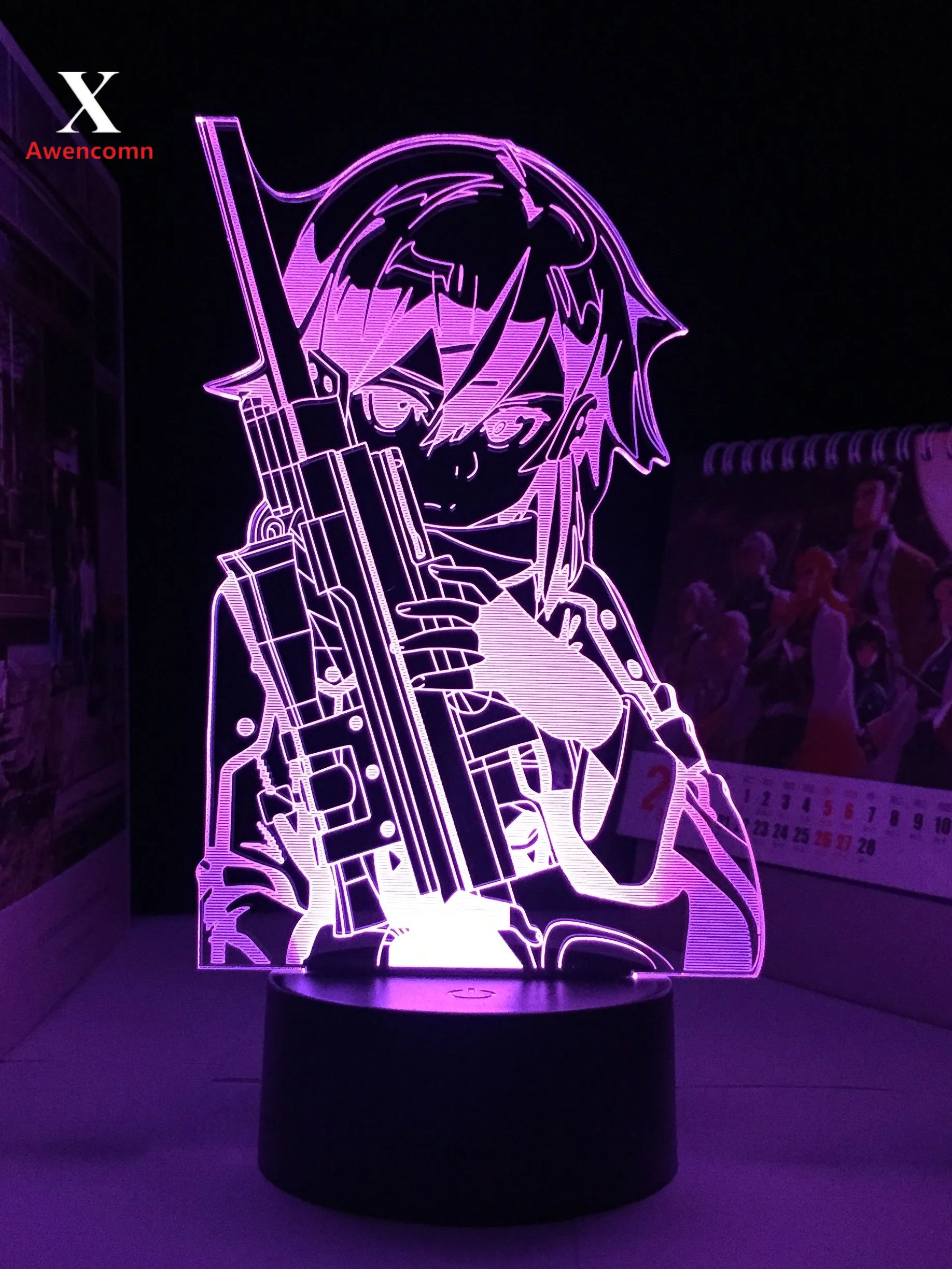 Светодиодный ночник с 3D рисунком из аниме-меча в Интернете лампа для спальни