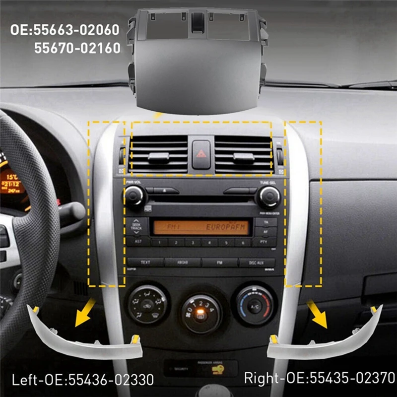 1Set Car Dashboard Air Conditioning Outlet Panel Cover +Trim Strip For Toyota Corolla 2007-2013 Air Vent A/C Trim Cover
1Set Car Dashboard Air Conditioning Outlet Panel Cover +Trim Strip For Toyota Corolla 2007-2013 Air Vent A/C Trim Cover