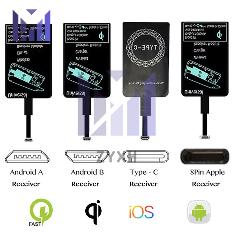 5V 1.5A Wireless Charger Receiver Type C Micro USB Qi Fast Wireless Charging Adapter for IPhone Android Samsung Huawei Xiaomi
5V 1.5A Wireless Charger Receiver Type C Micro USB Qi Fast Wireless Charging Adapter for IPhone Android Samsung Huawei Xiaomi
