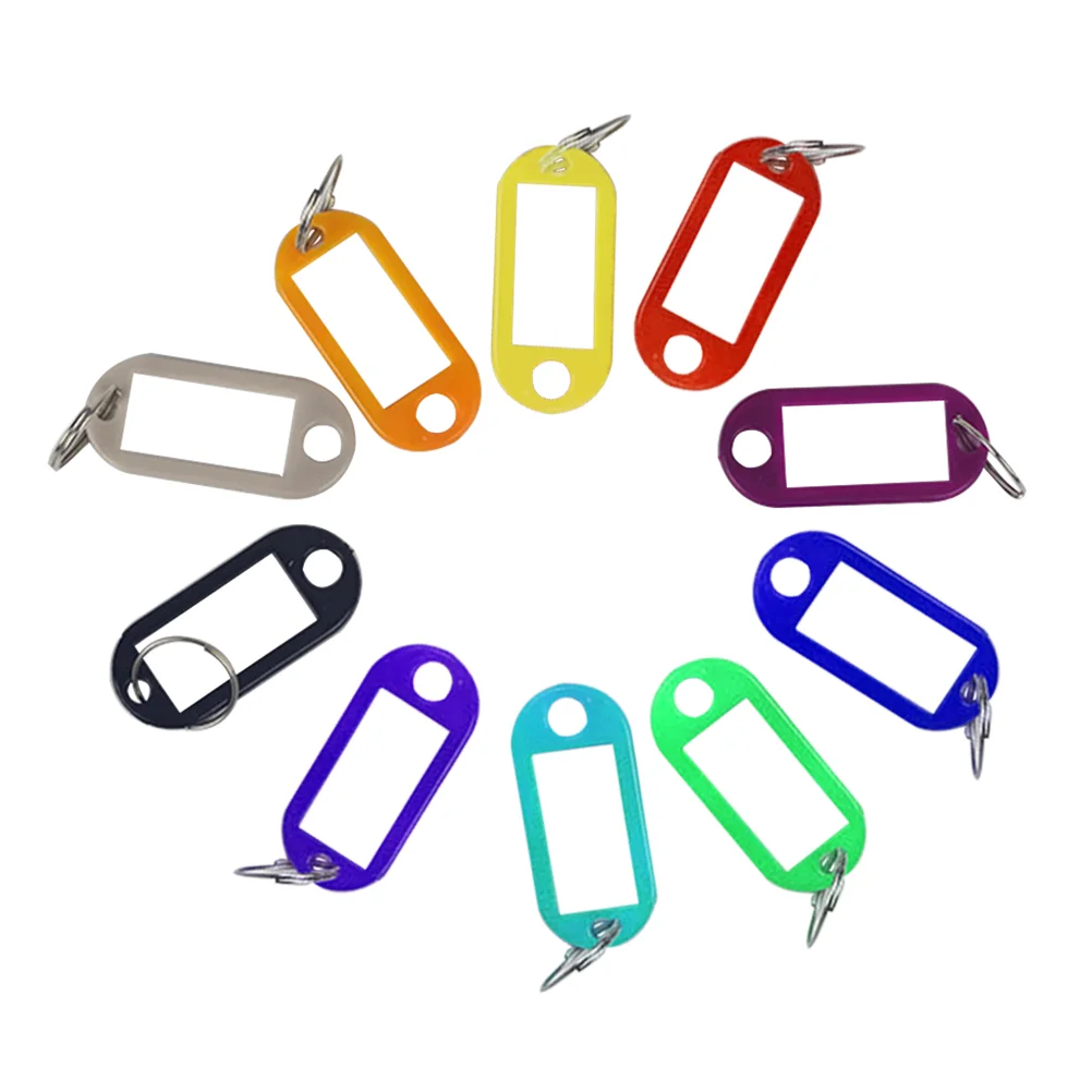 50pcs Keyring Fobs Metal Ring Practical Colorful Key Label Tags for Name ID Luggage Keys
50pcs Keyring Fobs Metal Ring Practical Colorful Key Label Tags for Name ID Luggage Keys