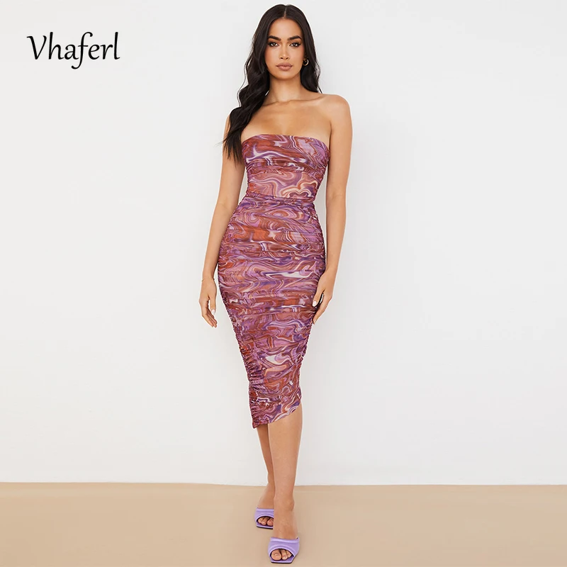 Vhaferl Summer Strapless Purple Print Midi Dress Rushed Club Bodycon Night Party Sexy Backless Dresses Women Casual Vestidos
Vhaferl Summer Strapless Purple Print Midi Dress Rushed Club Bodycon Night Party Sexy Backless Dresses Women Casual Vestidos