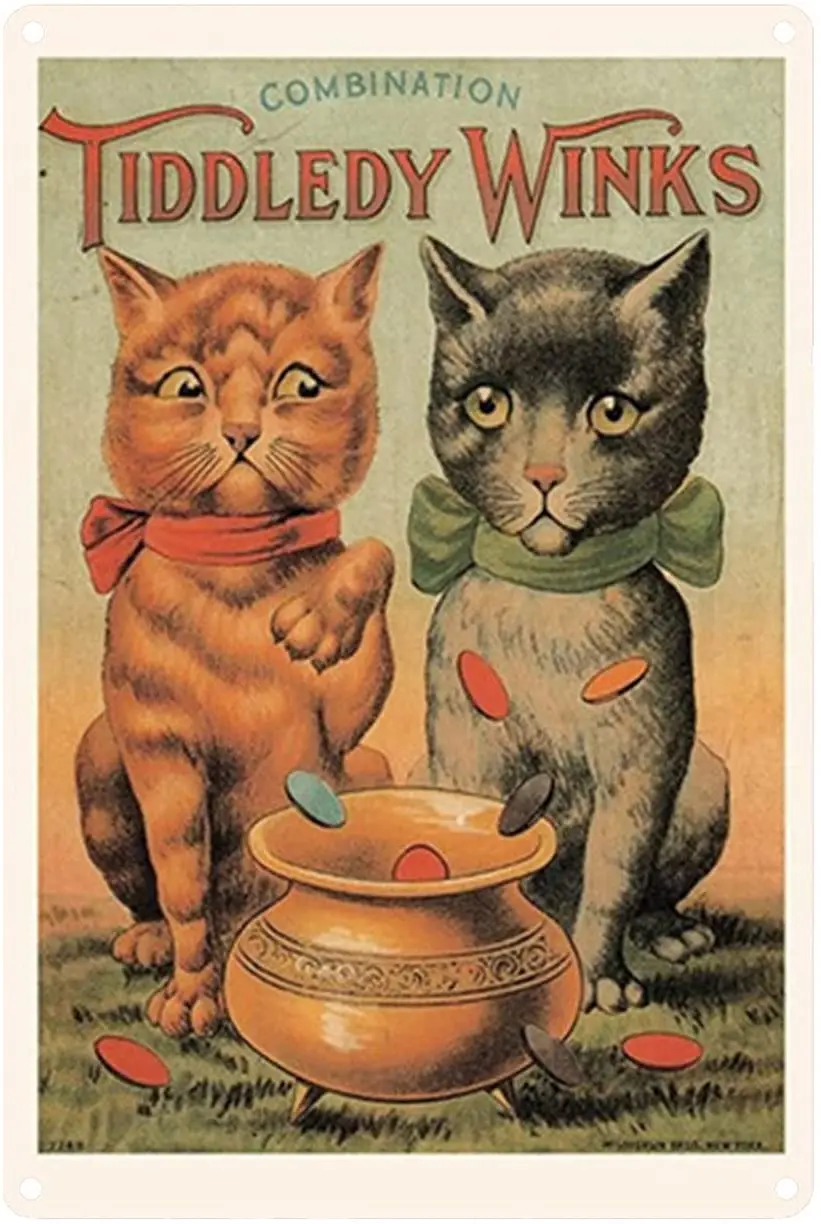 CLYSLA Vintage Metal Tin Sign Cat Retro Tin Decorative Sign Wall Decor - Combination tiddledy winks
CLYSLA Vintage Metal Tin Sign Cat Retro Tin Decorative Sign Wall Decor - Combination tiddledy winks