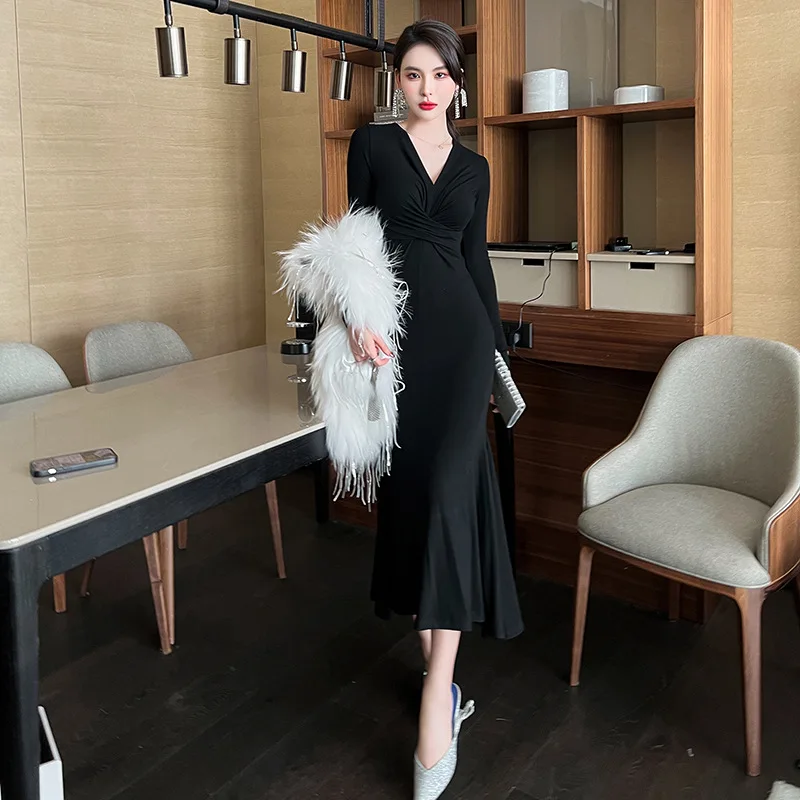 Black Party Long Sleeve Dresses for Women Luxury V-neck Maxi Elegant Classy Dance Evening Wedding Event Christmas Vestidos De
Black Party Long Sleeve Dresses for Women Luxury V-neck Maxi Elegant Classy Dance Evening Wedding Event Christmas Vestidos De