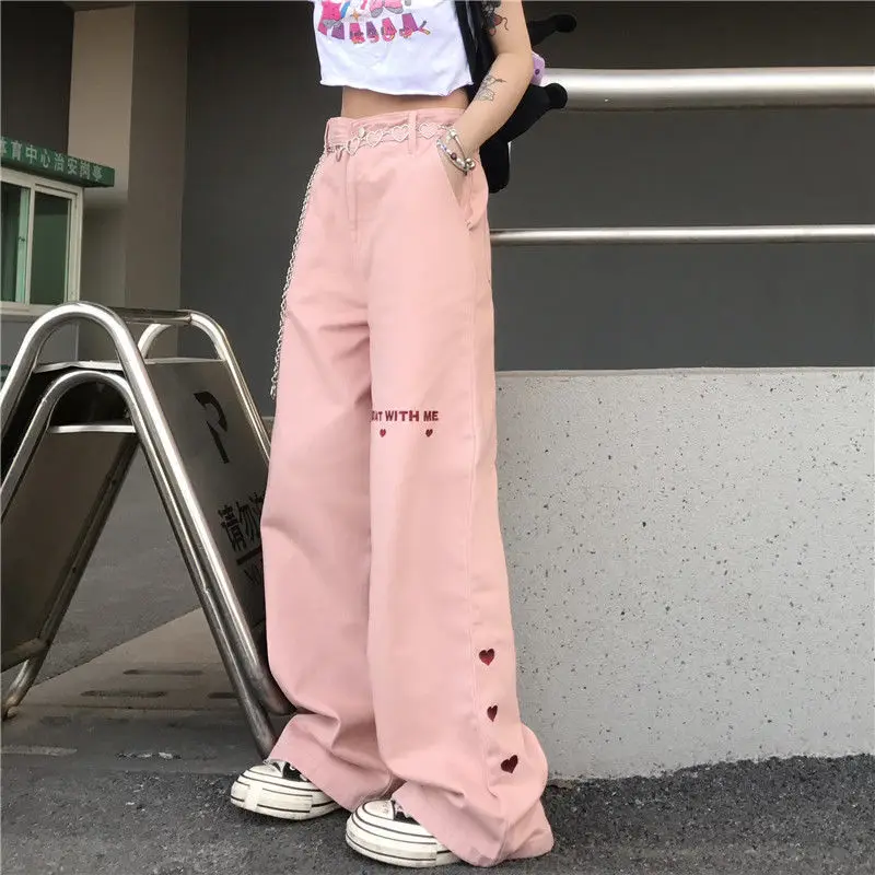 Y2k Jeans Straight Jeans Women Summer Korean Fashion Harajuku Pink Love Trousers Loose High Waist Mopping Pants Wide Leg Pants
Y2k Jeans Straight Jeans Women Summer Korean Fashion Harajuku Pink Love Trousers Loose High Waist Mopping Pants Wide Leg Pants